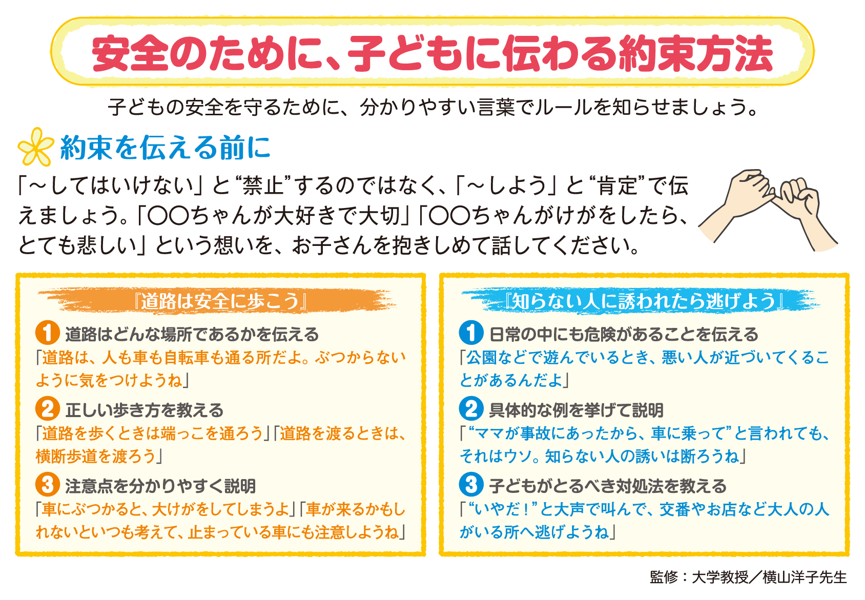 安全のために、子どもに伝わる約束方法