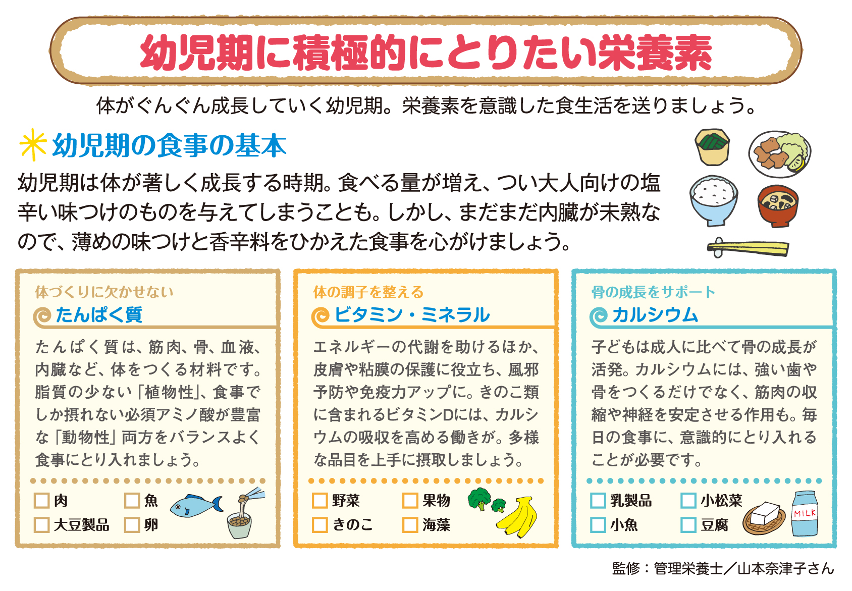 幼児期に積極的に取りたい栄養素